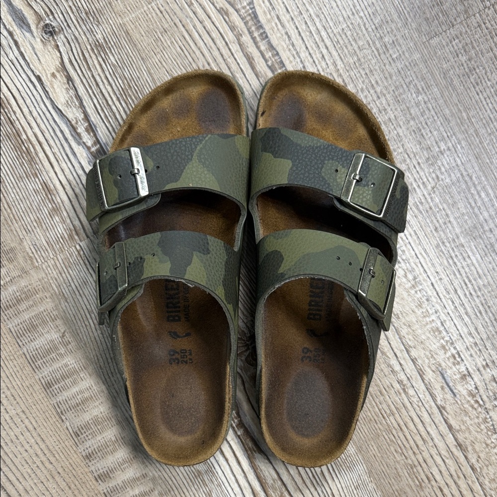 Birkenstock Green Camouflage Sandals